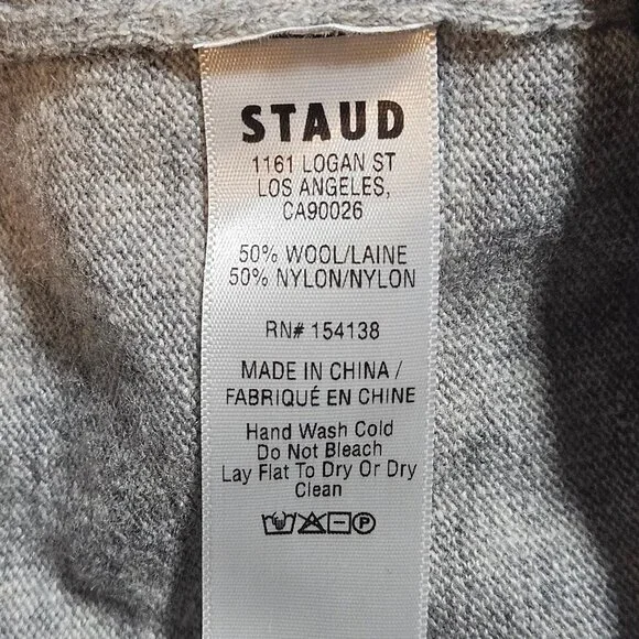 NWT STAUD Grey Ribbed Knit Tank Top Women’s L Minimalist Streetwear Quiet Luxury - Picture 9 of 11